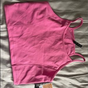 Pink crop top active shirt size xl